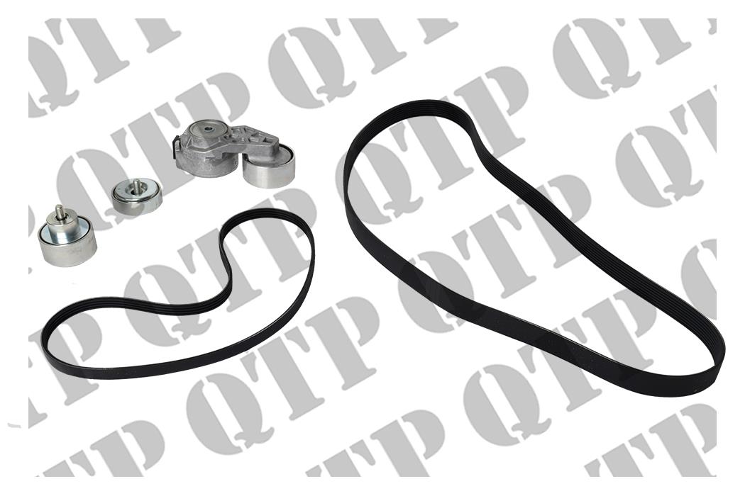 Fan Belt Tensioner & Pulley Kit C/W Air Con Ford New Holland Case MXU Maxxum Puma T6000 TSA , * 2855622, J911563, 87803152, 87710661, 504065879, 500390511, 793.48