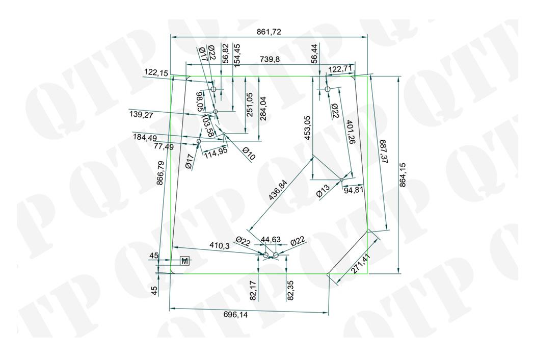 Glass 5400 Rear Window - Flat Bottom Cab 5425 - 5465 , 4272760M1 , S150660