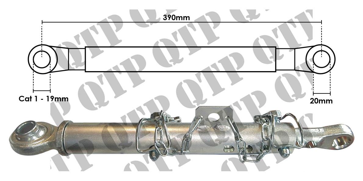 Stabiliser Ford T6030 T6050 TS115A TS130A T6040 TS110A T6010 T6070 TS100A T6060 390mm Long - Stabiliser Pin is 42259 Cat 1 ** Mounting Bracket is 43505 ** 5197574, 10.0186.00.4, , 740-92,