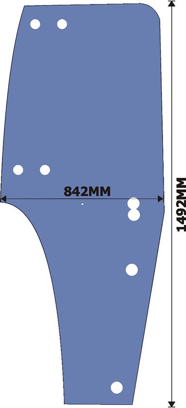 Glass Ford TM TS Door LH - 7 Hole TS90-TS115 TM115-TM190 TL70-TL100 TL70A - TL100A MXM120-MXM190 JXU ** 43983 is 6 Hole Door ** Ford New Holland TL TM TS TLA Series Case IHC MXM JXU SeriesFiat M SeriesThis Is Glass Door LH - 7- 82036001, 82019226