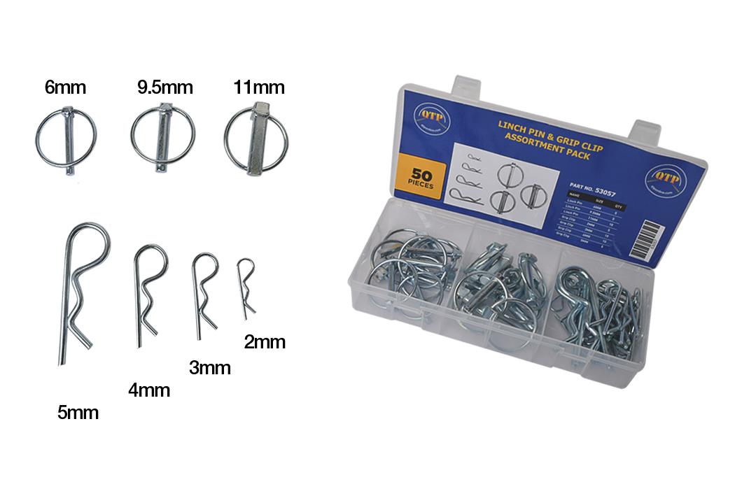 Linch Pin & Grip Clip Assortment Pack Qty 50