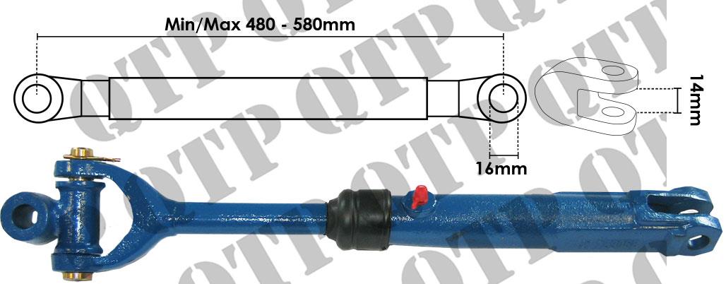 Levelling Box Dexta LH Min/Max 480/580mm ** Lower Fork is 43186 **