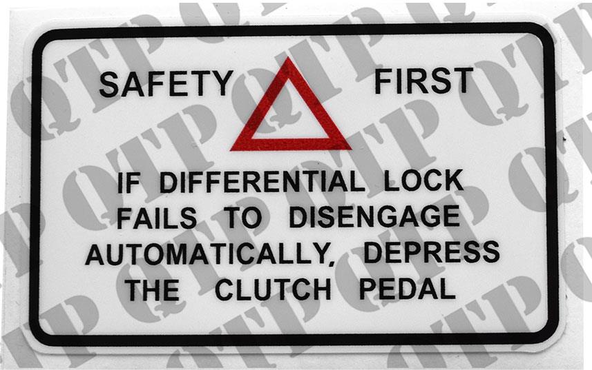Decal 100 Safety Ref Differential Lock