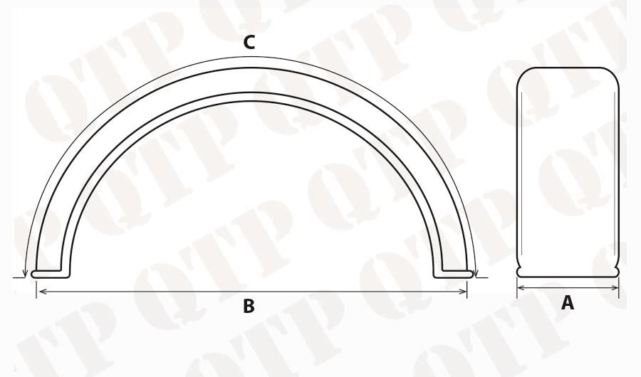 Mudguard Flap 400mm Width 415mm Curve 1430mm Length 1235mm , S31518