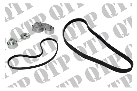 Fan Belt Tensioner & Pulley Kit C/W Air Con Ford New Holland Case MXU Maxxum Puma T6000 TSA , * 2855622, J911563, 87803152, 87710661, 504065879, 500390511, 793.48