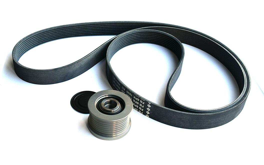 Fan Belt & Pulley Kit John Deere 6100 - 6610 Mechanical Tensioner & Air Con 8PK2460 6120 6130 SE & Premium - AL166835, Al158161, Al166835, Al16646, AL161112, Al166646, AL166645, Al111675, Al171541, 3 5360 1, 235718, F-232379, F232379.01, F232379.02,
