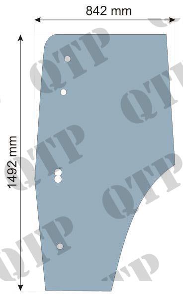 Glass Ford 40 Door RH 11-91/10-95 White Roof 4 Hole 5640 - 8340 , 8670 - 8970 White Roof - Early , 81871241 , E9NN94030N03BB , 86508176 , S10067 , VPM7345