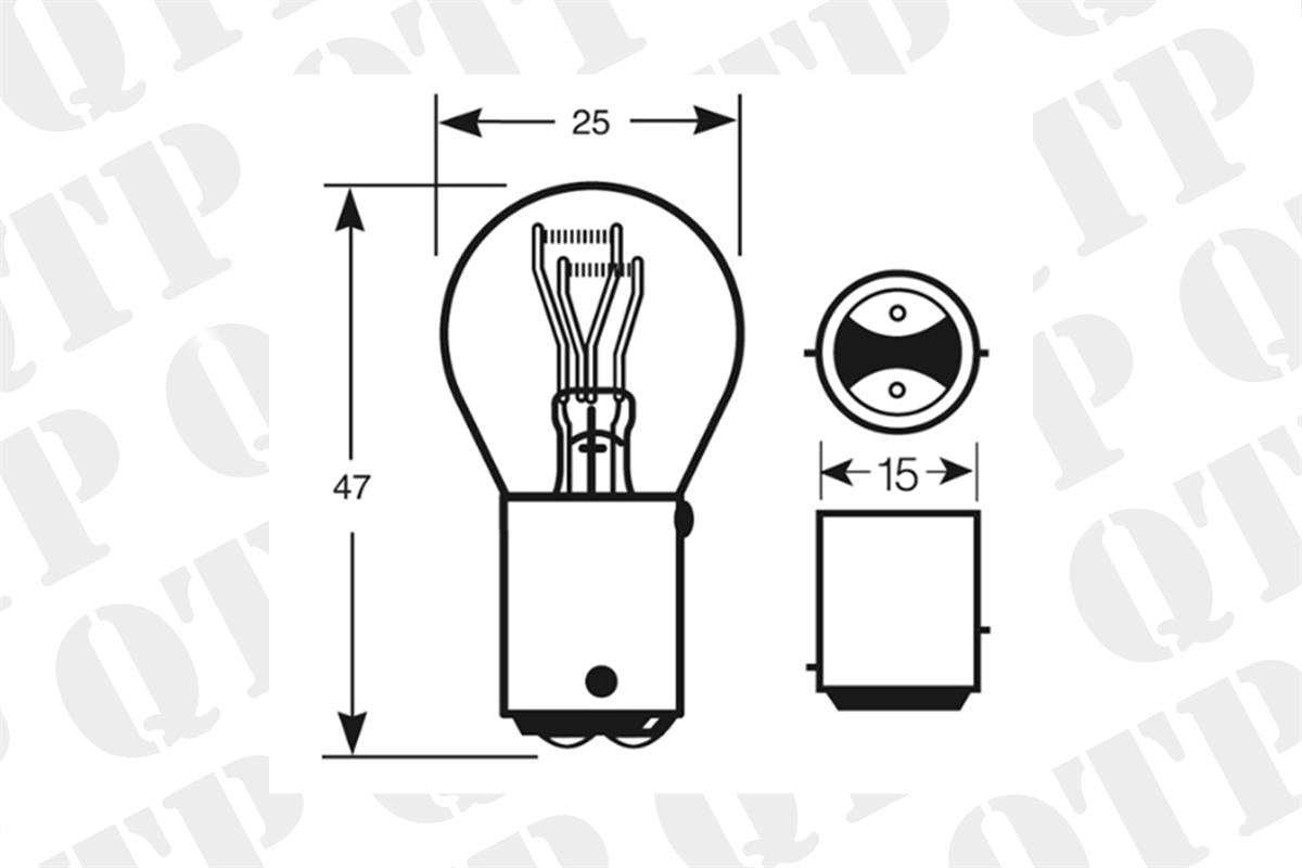Bulb 12v 21/5w Stop & Tail Double Contact - Offset Pins 380
