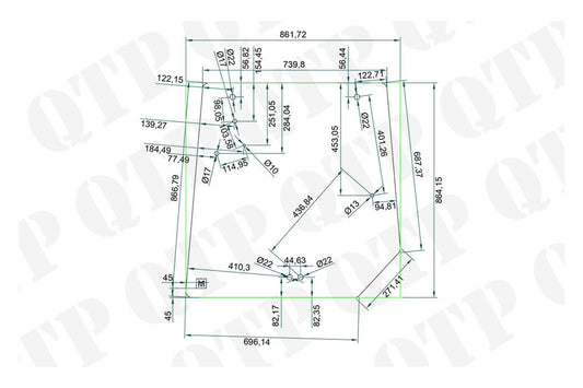Glass 5400 Rear Window - Flat Bottom Cab 5425 - 5465 , 4272760M1 , S150660
