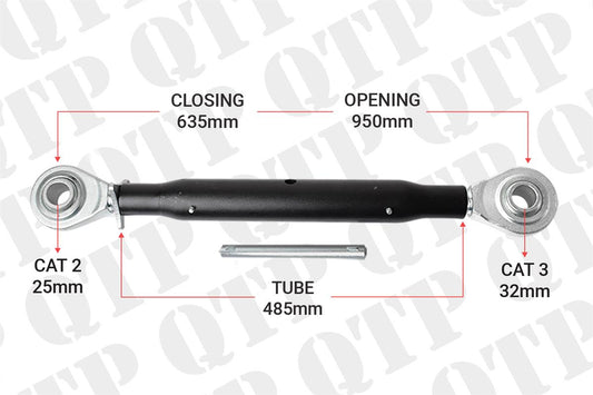 Top Link Cat 3 / 2 Ball Ball 485mm Heavy Duty
