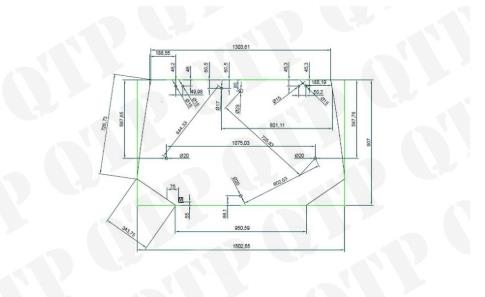 Glass Ford 7840 TS TM M 6635 Rear - 11-95 60 Series 9 Hole Glass Blue Roof JXU ** Handle 402946 ** - 82005316, 5178304, 82016997, 82014988, S150567