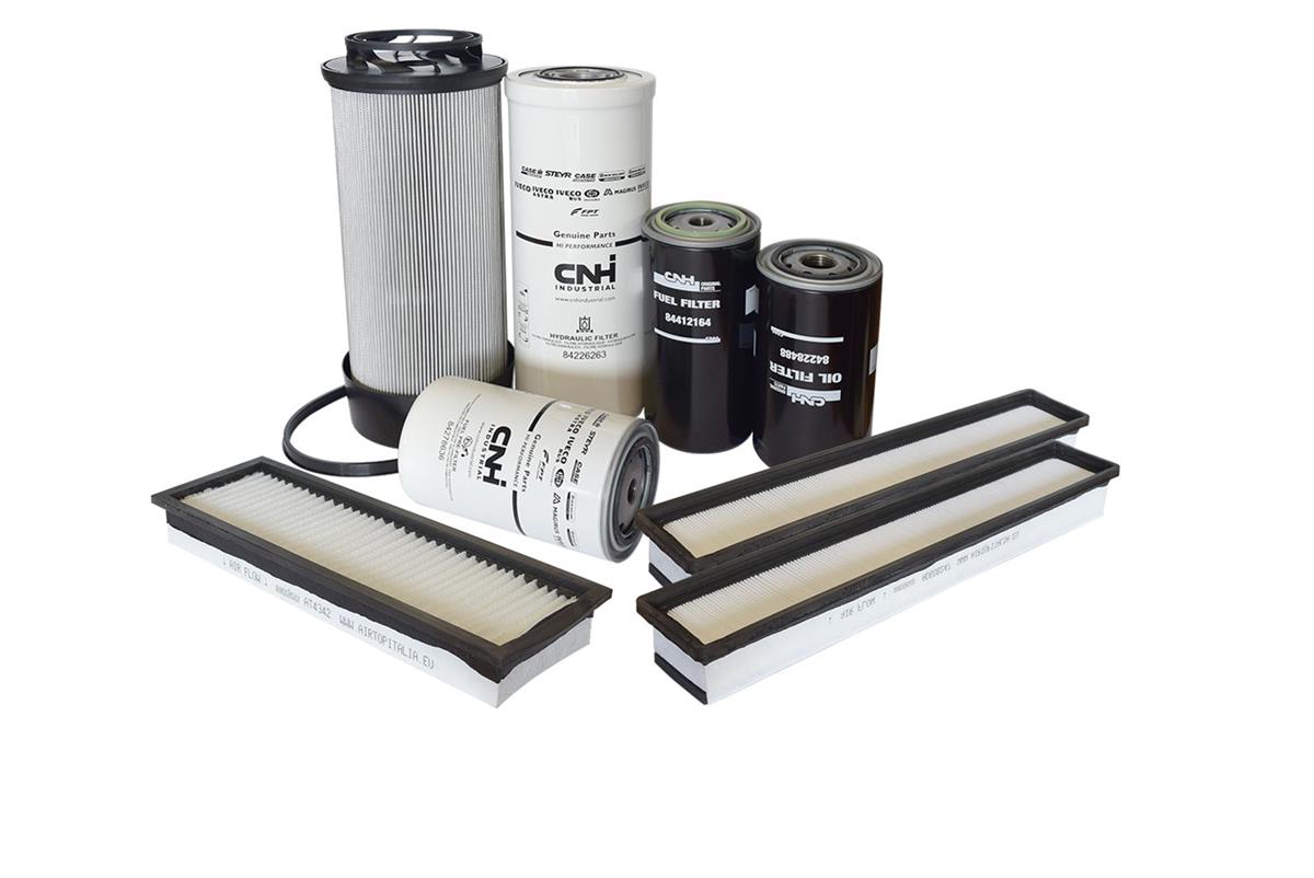 Filter Kit Case / New Holland inc Engine oil CNH 84228488 1x Fuel CNH 84278636 1x Fuel CNH 84412164 1x Hydraulic made in Germany 87708150 1x Cab outer pollen PanClean 82022328, 82034664, 82034665, 87726675 2x Cab inner 87302687, 87726699, 87726695