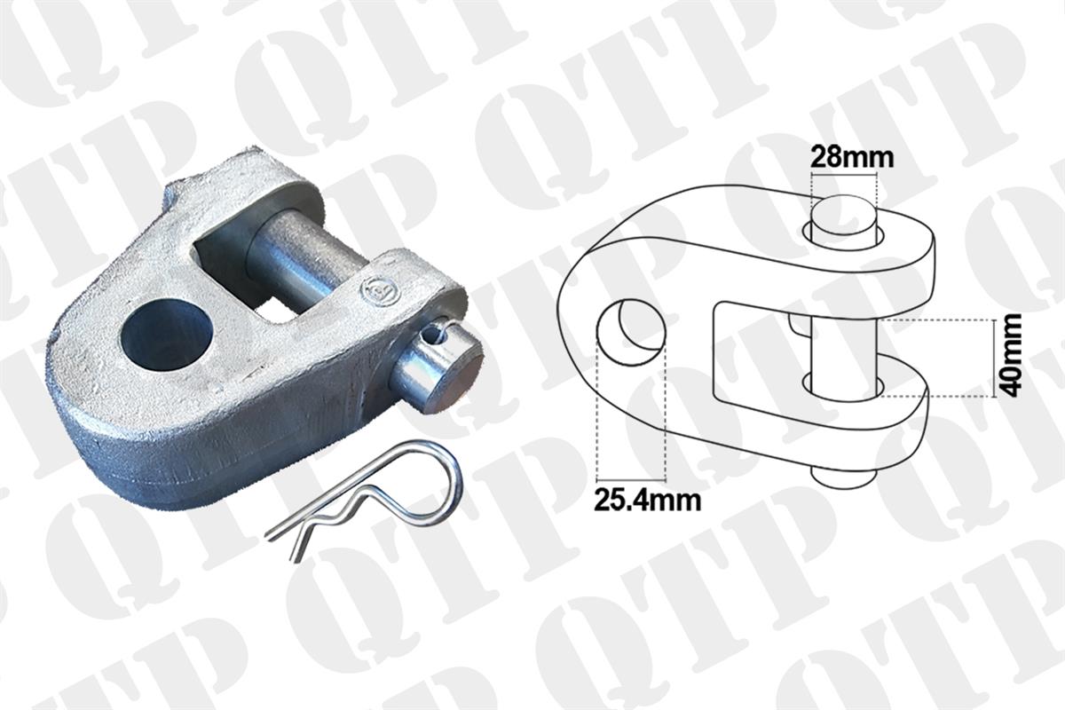 Knuckle Hydraulic Top Link 25mm CAT2 c/o Pin & R Clip ,, S10287