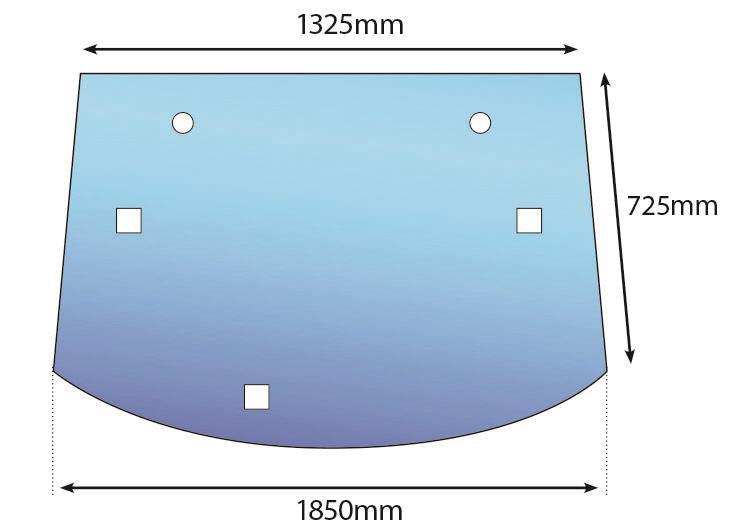 Glass John Deere 6105R - 6195R Rear Window 6210R - 6215R. Includes Metal Brackets ** 59548 Is Glass Only ** - AL212195, AL209501, VPM7432, B43883