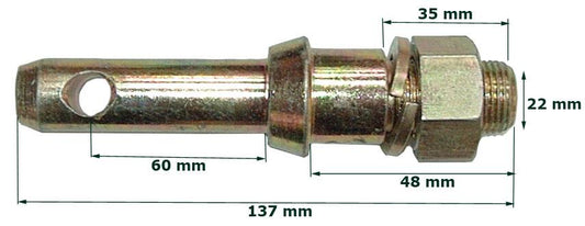 Implement Pin Cat 2 -  7/8" UNF 7/16 Shoulder , S202 , VLK5403