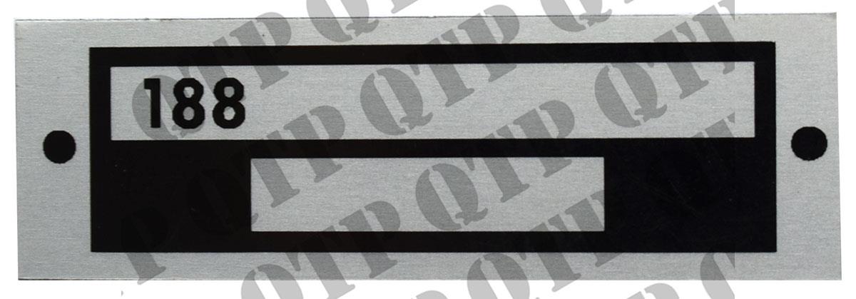 Badge 188 for Serial Number Fits on Dash