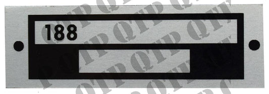 Badge 188 for Serial Number Fits on Dash