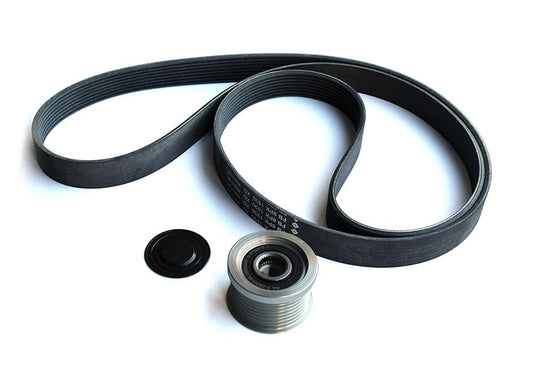 Fan Belt & Pulley Kit John Deere 6010 6020 4 Cylinder 6110 6210 6310 6410 6120 6220 6320 6420 ** Not For Air Con Or Air Trailer Brake ** 8PK1930 - L114489, AL166835, Al158161, Al166835, Al16646, AL161112, Al166646, AL166645, Al111675, Al171541