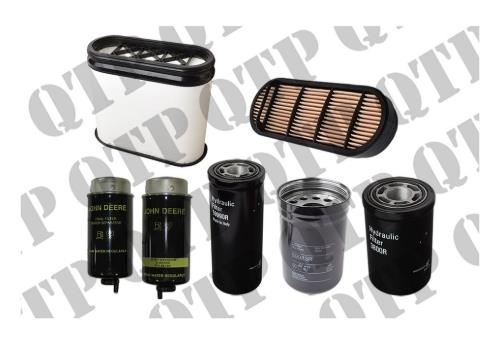 Filter Kit John Deere 6 Cyl / 20's Premium 1x QTP 67226 Air filter kit, 1x JD RE509032 Fuel, 1x JD RE509036 Fuel, 1x 59883 Engine Oil, 1x 59990 Hydraulic, 1x 3800 Transmission - RE507522, RE504836, AL118036, AL233526, AL156625, AL77061