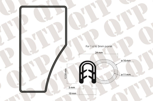 Gasket Rubber To Suit 59922 Glass Length 3.93 meter - AL164267, L114107, AL117017