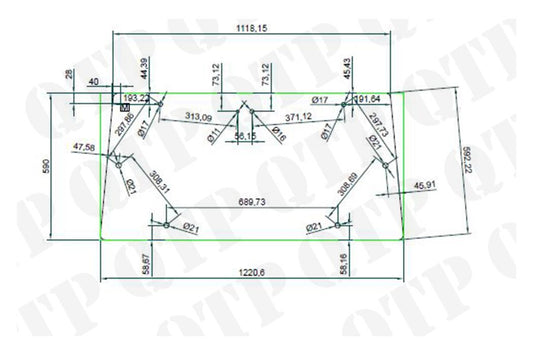 Rear Cab Glass (Silver Cab) - 3477716M1 , S10010 , S150661 , VPM7159