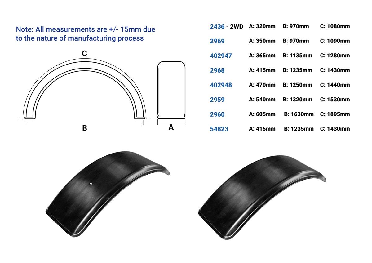 Mudguard Skin (W:540mm x Curve:1530mm x L:1320mm) , S31520